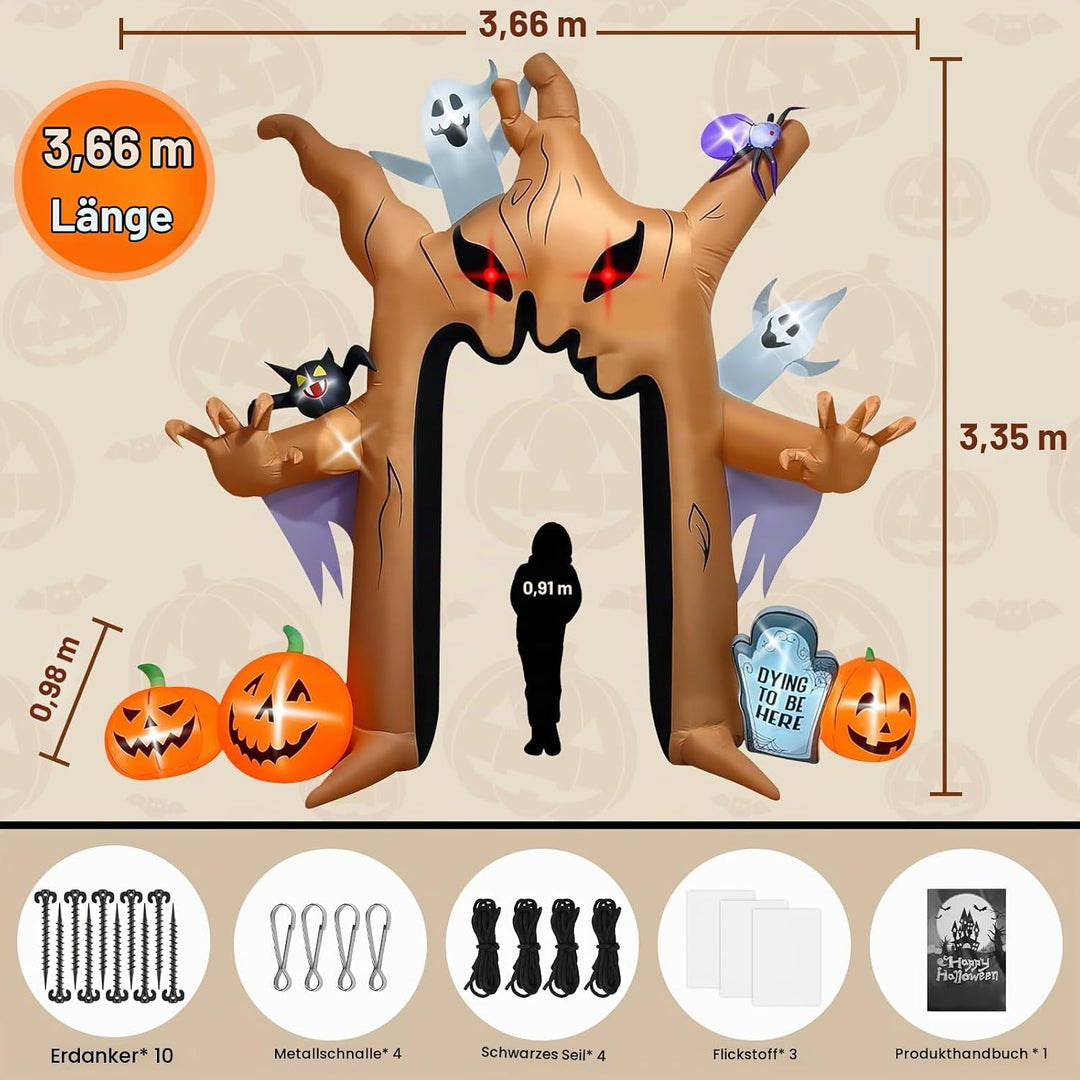 Kalolary 10FT Halloween Ghost Inflatables Aufblasbar Deko Dekoration, mit eingebauten LEDs Aufblasba
