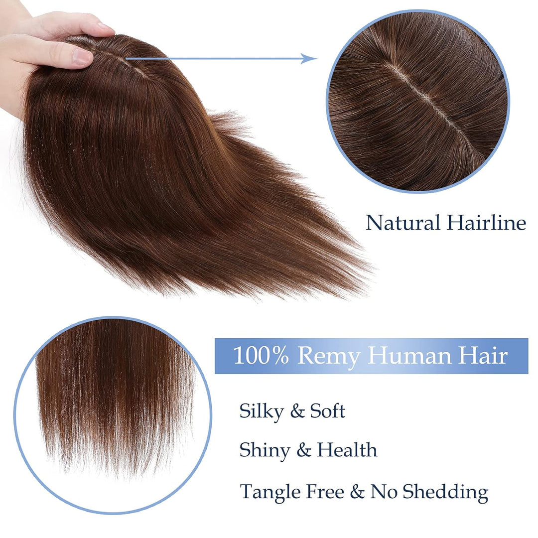 Clip in Extensions Echthaar Topper Extensions Echthaar Haarteile Echthaar Toupet für Frauen Toupee H