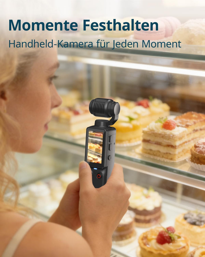 W & O 2,5K Vlog Kamera mit 180° Drehbarer Objektiv,Taschen Körperkamera Bodycam mit Audio&Video Aufn