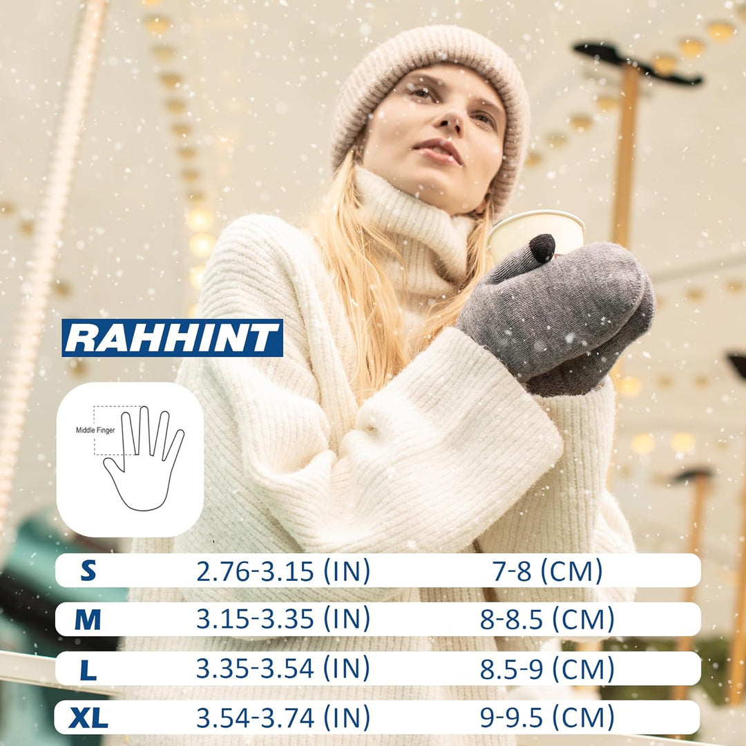 Alpaka Wolle Dicke Fäustlinge Damen Sehr Warme Doppellagige Winddichte Manschette Touchscreen Weiche