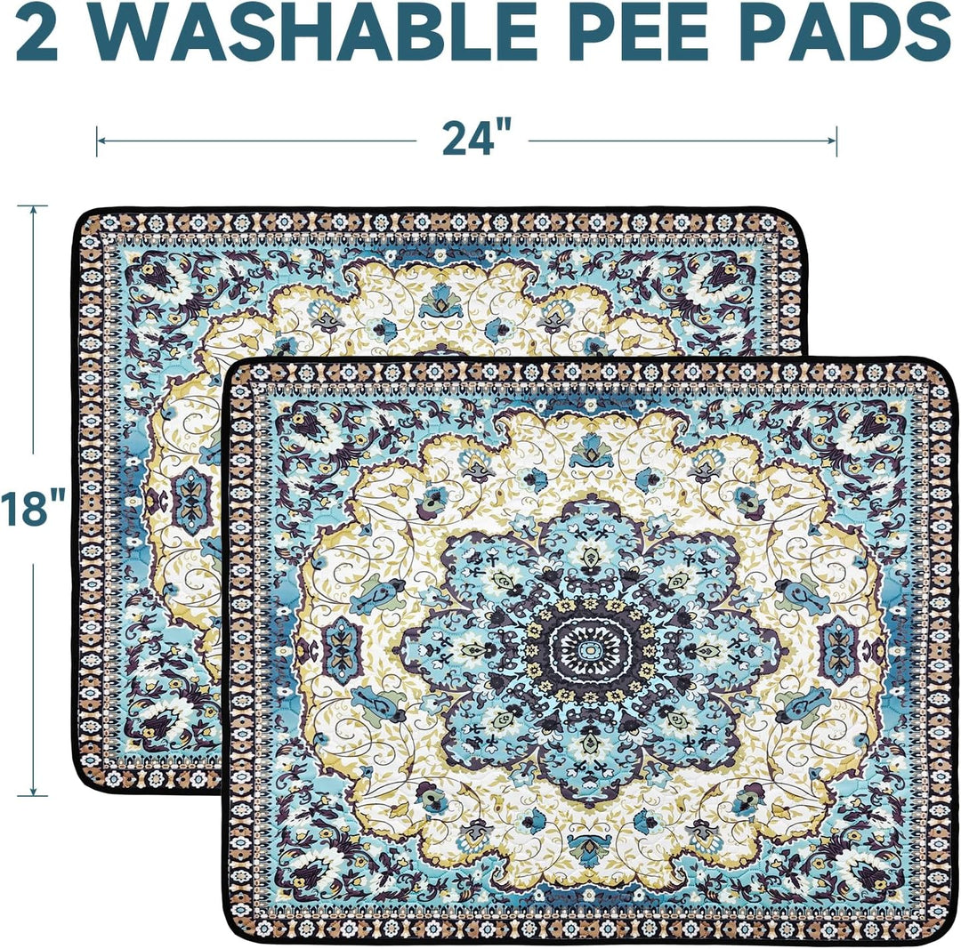 Washable Pee Pads for Dogs, 2 Super Absorbent Reusable Puppy Training Pads 45×60cm Quick Dry,Waterpr