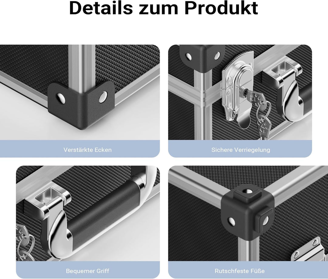 Wiltec PVC Universalkoffer 32x23x16 cm, PVC-Box abschliessbar für Aufbewahrung und Transport von Wer