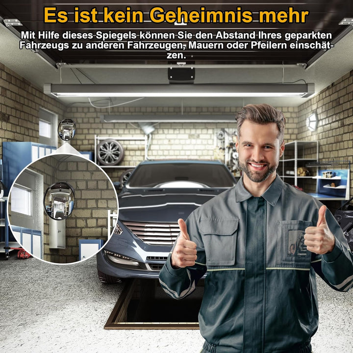Angooni 40 cm Sicherheitsspiegel Verkehrsspiegel, Parkassistent, Verstellbarer Weitwinkel-Blickwinke