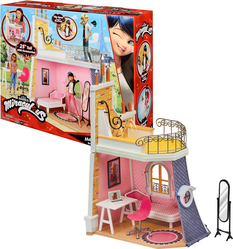 Bandai - Miraculous Ladybug - Marinettes Zimmer - Spielwelt kompatibel mit 26 cm Puppen - P50660, Ma