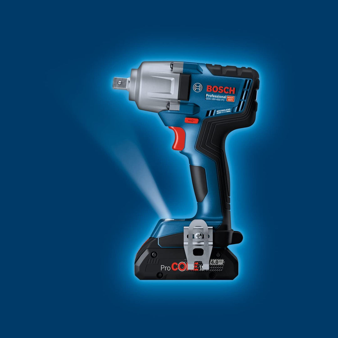 Bosch Professional 18V System Akku-Drehschlagschrauber GDS 18V-450 PC Anziehmoment 450 Nm, Losbrechm