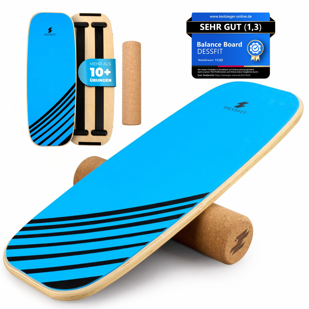 Balance Board Holz Rutschfest mit Kork Rolle | Balance Board Erwachsene & Kinder | Gleichgewichtstra