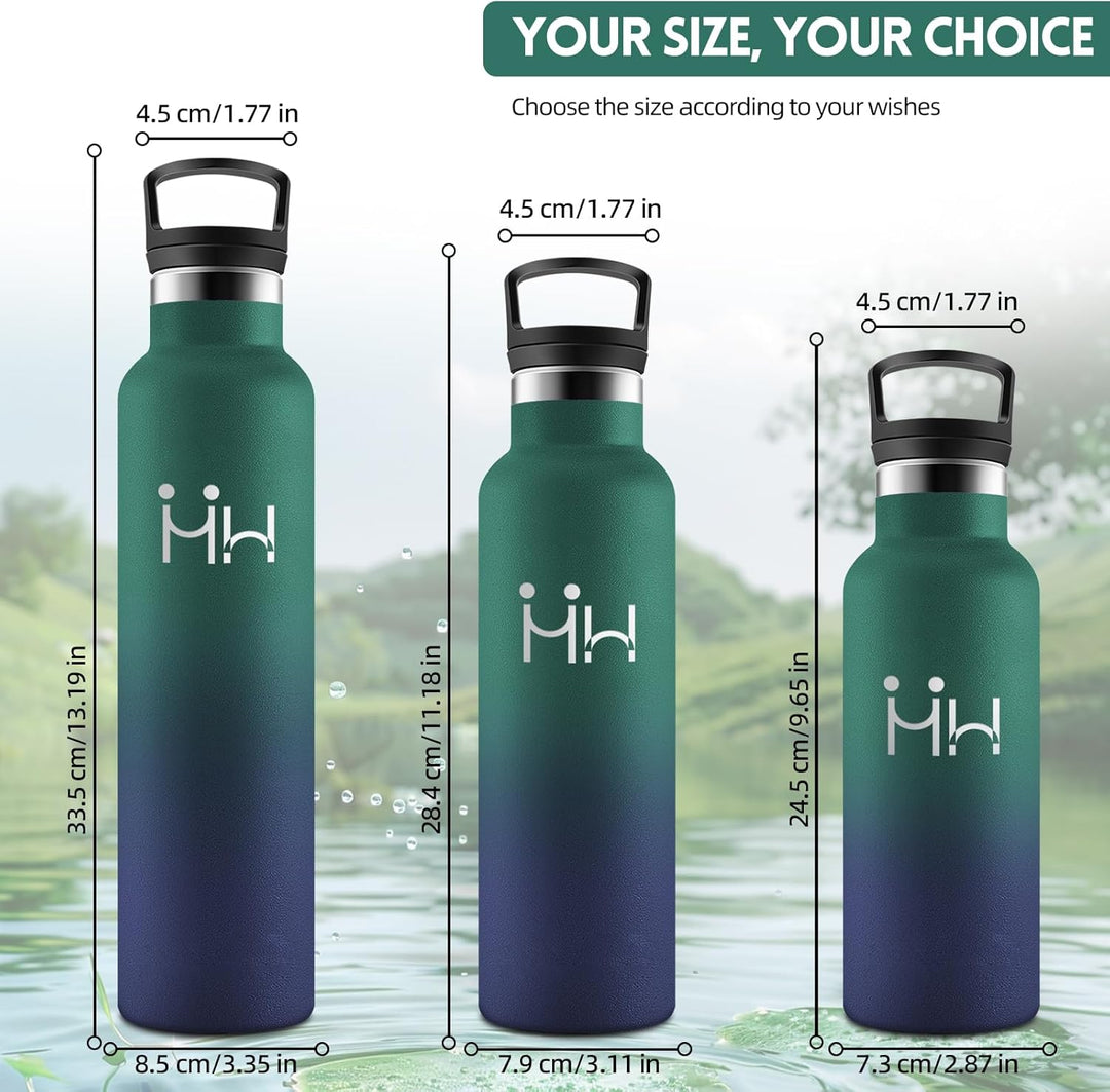 HoneyHolly Trinkflasche 1L, BPA-Frei, Trinkflasche Edelstahl, Thermosflasche, Auslaufsichere Isolier