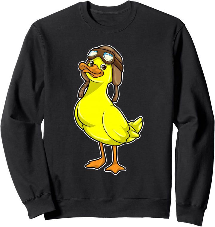 Ente Pilot Mütze Brille Sweatshirt