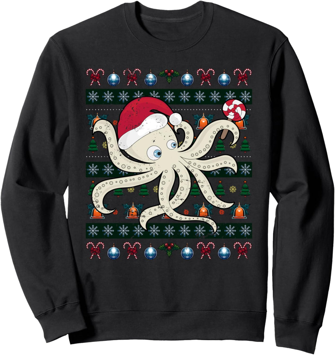 Ozean Tier Weihnachten Geschenk Ugly Christmas Oktopus Sweatshirt