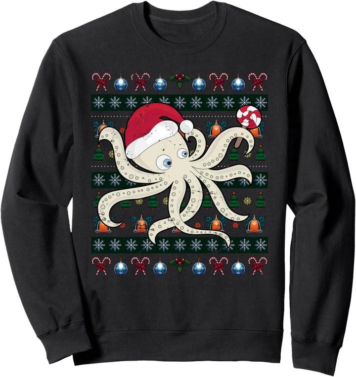 Ozean Tier Weihnachten Geschenk Ugly Christmas Oktopus Sweatshirt