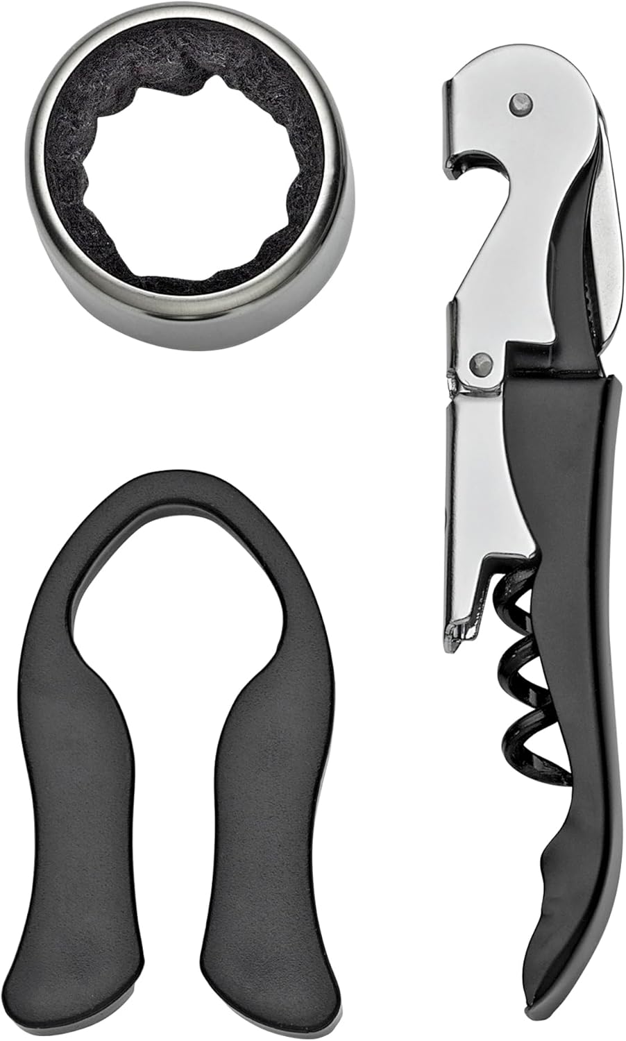 cilio Weinset PIEMONTE 3-teilig, Kellnermesser mit zweistufigem Hebel, integrierter Folienschneider,
