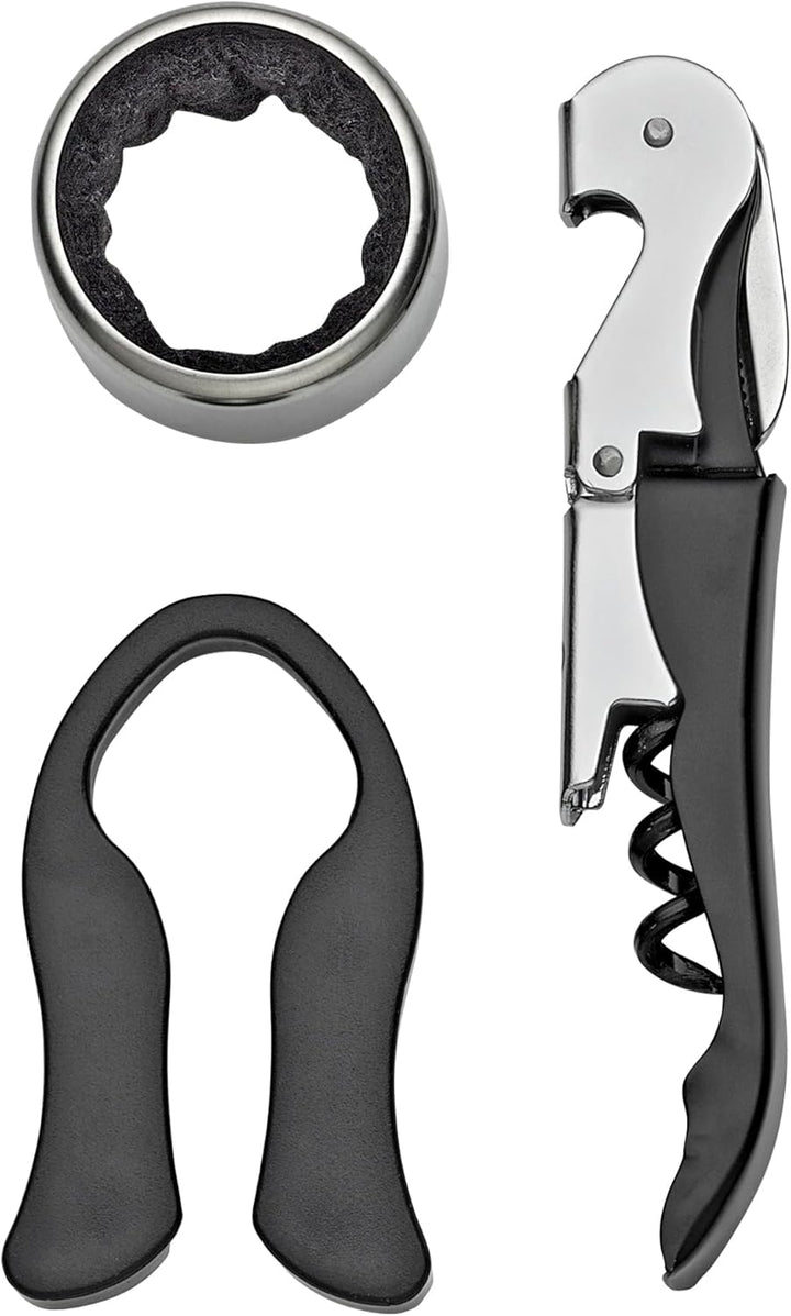 cilio Weinset PIEMONTE 3-teilig, Kellnermesser mit zweistufigem Hebel, integrierter Folienschneider,