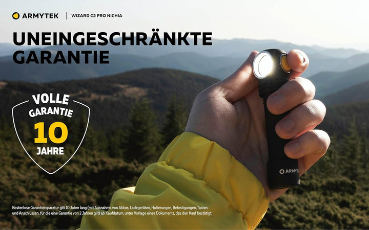 Armytek Wizard C2 Pro Nichia LED Warmweiss Stirnlampe Magnet USB Multifunktion Taschenlampe