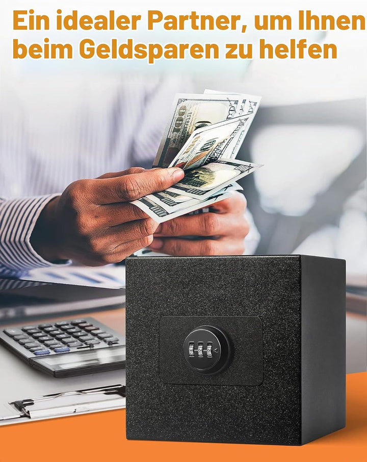 Kypeeka Spardose für Erwachsene, wiederverwendbares Edelstahl-Passwort Spardose aus Metall mit Kombi