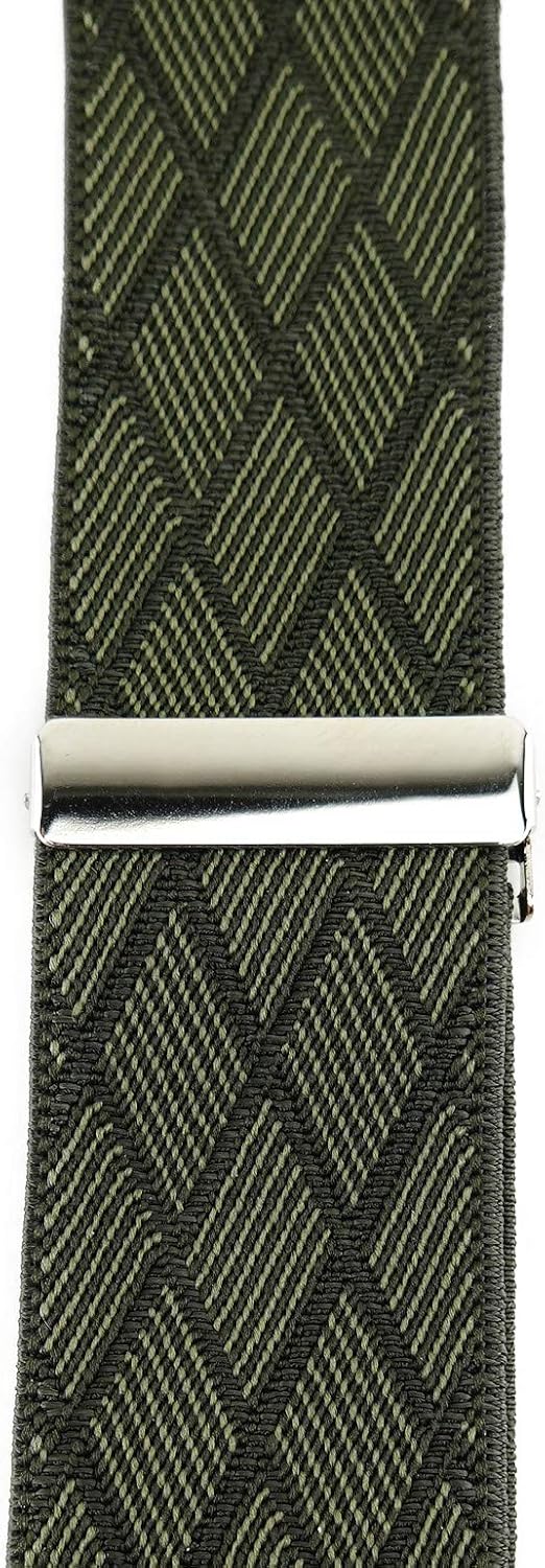 TigerTie Unisex Hosenträger in Y-Form mit 3 extra starken Clips - Farbe in kariert - hochwertige Ver