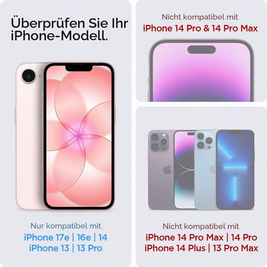 Spigen Glas.tR EZ Fit Sichtschutz Schutzfolie kompatibel mit iPhone 14, iPhone 13, iPhone 13 Pro, 2
