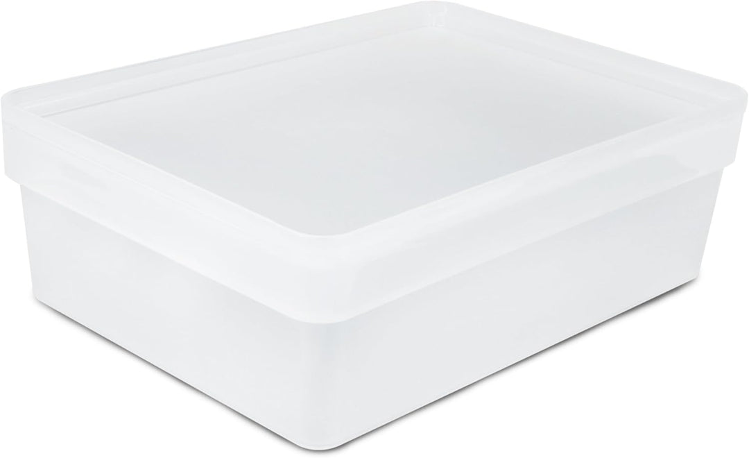 9x Ordnungsbox Deckel stapelbar DINA4-Format 36,5x26x12cm 11L Ordnungskorb Milchig-transparent 9 Stü