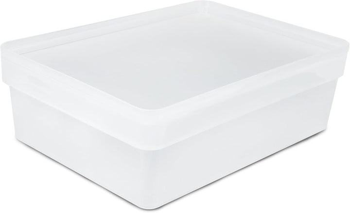 9x Ordnungsbox Deckel stapelbar DINA4-Format 36,5x26x12cm 11L Ordnungskorb Milchig-transparent 9 Stü