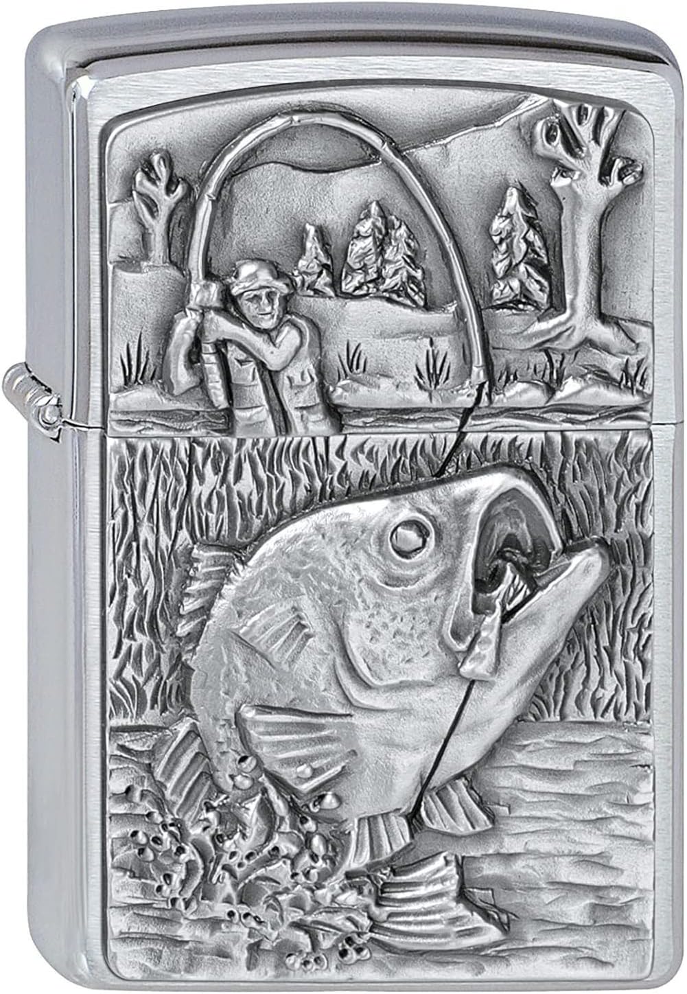 Zippo Feuerzeug 2000407 Bass Fishing Emblem Benzinfeuerzeug, Messing, Bass Fishing