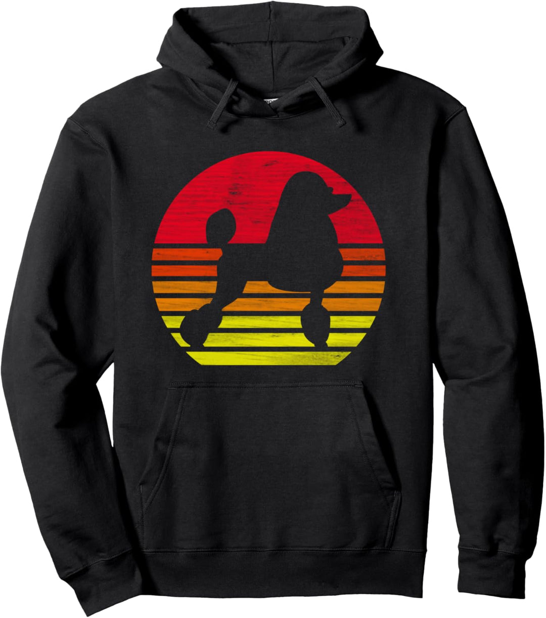 Retro Pudel Silhouette Pullover Hoodie