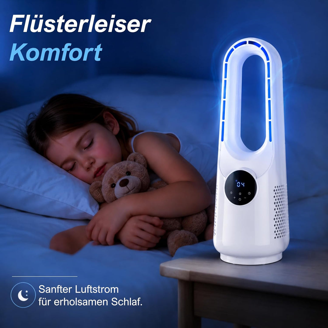 INGRIKT 20W Rotorloser Turmventilator 57cm, Infrarot-Fernbedienung, 10 Geschwindigkeiten, 3 Windmodi