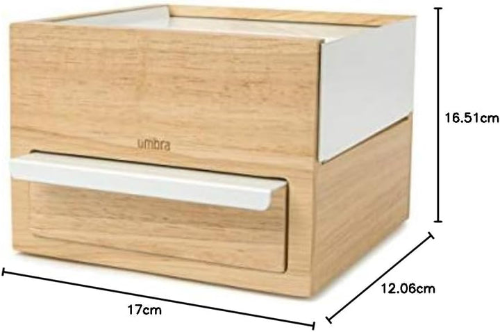 Umbra Stowit Mini Design Schmuckkasten – moderne Schmuck Box mit Geheimfächern für Ringe, Armbänder,
