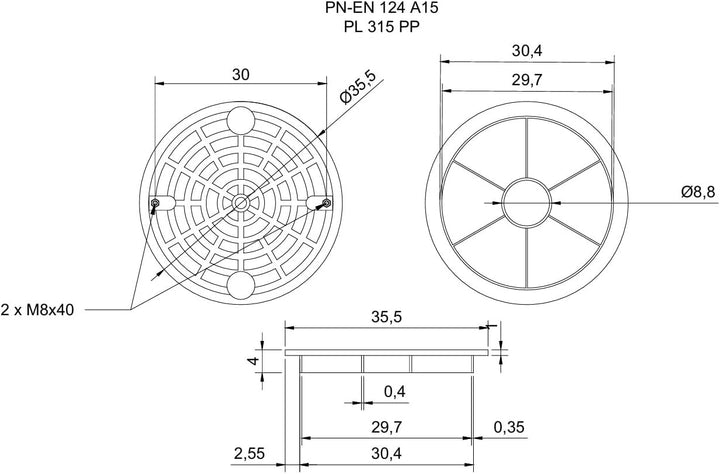 SP KG Steigrohr Wellrohr DN315 mit Deckel Länge 1m Kontrollschacht Sickerschacht Schachtrohr Kanalro