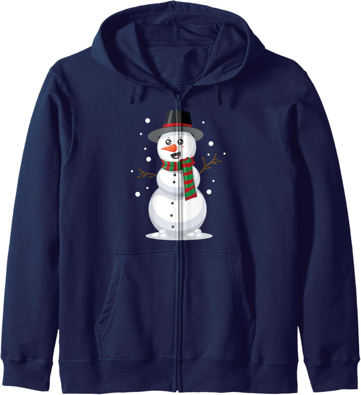 Schneemann; niedliches Gesicht im Kawaii-Stil Kapuzenjacke