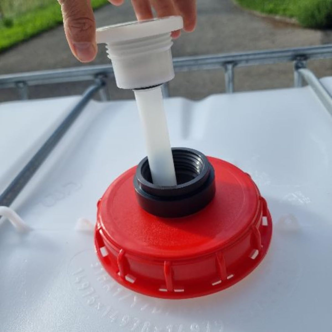 Piusi SEC-Anschluss für AdBlue/DEF- und Wasserfässer mit 90° Ausgang und 3/4"-Schlauchhalter | F1545