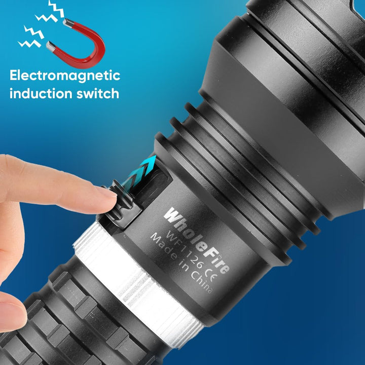 WholeFire Tauchlampe LED Extrem Hell 10000 Lumens, IPX8 Wasserdicht 50M Unterwasser Taschenlampe, XH