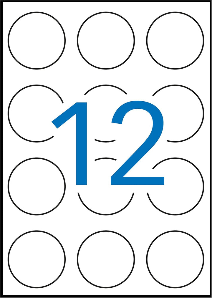 Apli 1244 – Box Etiketten Ø 60 mm 100 Blatt, Ø 60 mm 100 Blatt