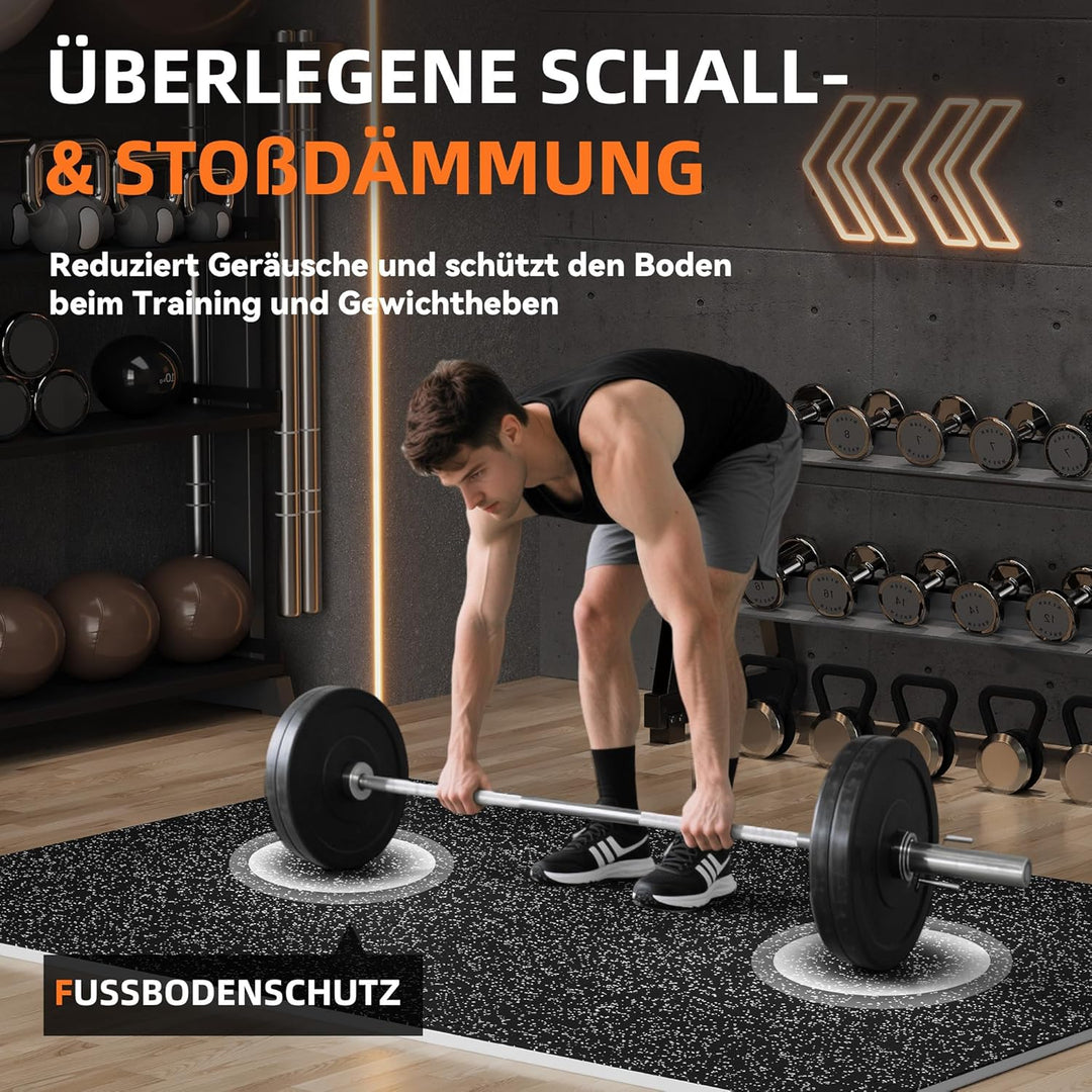 MDEAM Bodenschutzmatte 60x60x1,4 cm, 12 Matten Extra Dicke Gummierte Eva Puzzlematte, 4,32 m² Sportm