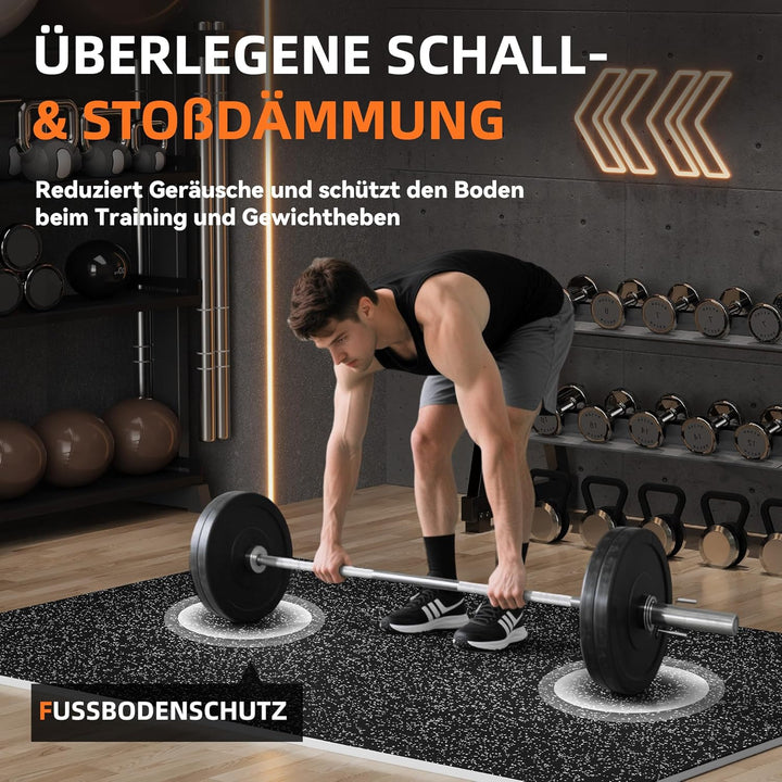 MDEAM Bodenschutzmatte 60x60x1,4 cm, 12 Matten Extra Dicke Gummierte Eva Puzzlematte, 4,32 m² Sportm