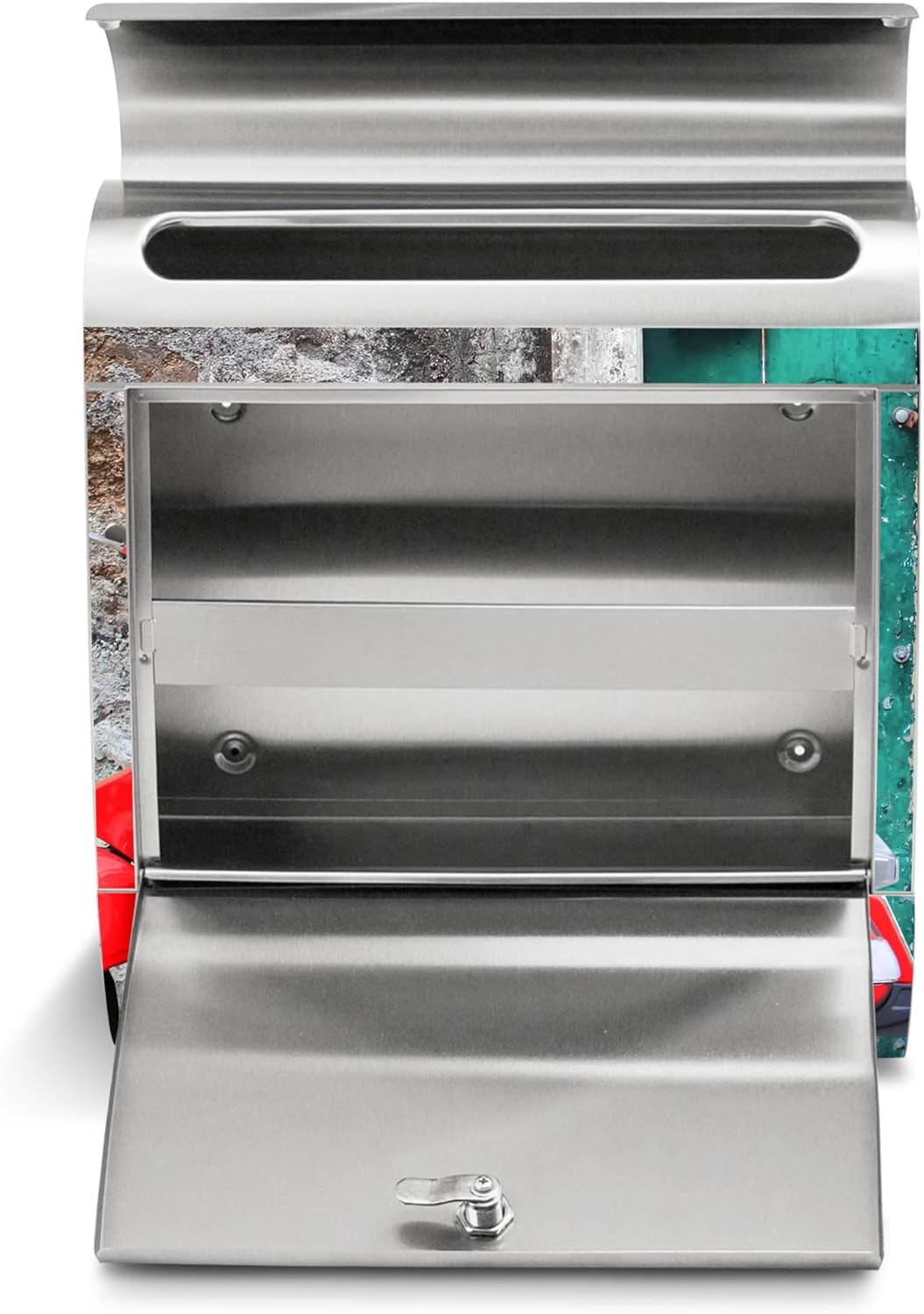 banjado Briefkasten Edelstahl personalisiert 38x43x12cm & 2 Schlüssel - rostfreier Edelstahl Briefka