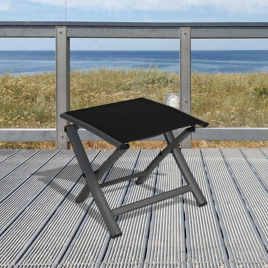 Grand patio Gartenhocker, Klapphocker aus Aluminium und Textilene, Wetterfest und leicht Trocknend,