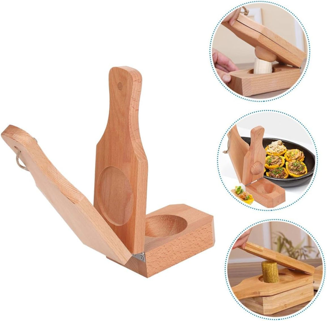 DOITOOL Manuelle Tostones Presse aus Holz mit Ergonomischem Griff Faltbarer Plantain Smasher für Knu