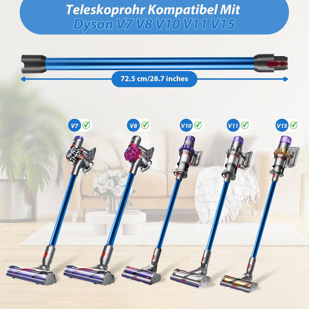 Dyson Verlängerungsrohr mit 2-in-1 Sauber Bürsten, Teleskoprohr mit 2 Stück Filtern für V7, V8, V10,
