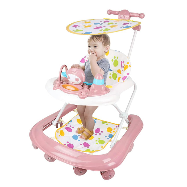 Lauflernhilfe für Babys mit Spielset und Bodenmatte, robust, faltbar, mit 5 verstellbaren Positionen