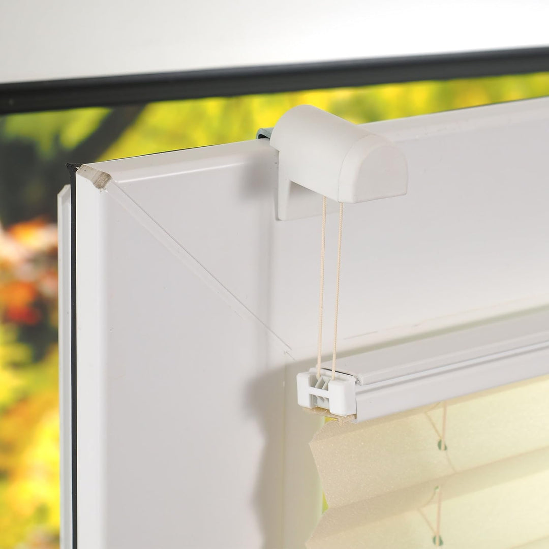 Liedeco® Plissee verspannt mit Klemmträger; 60 x 130 cm Ecru (beige) (BxH); lichtdurchlässig Blickdi