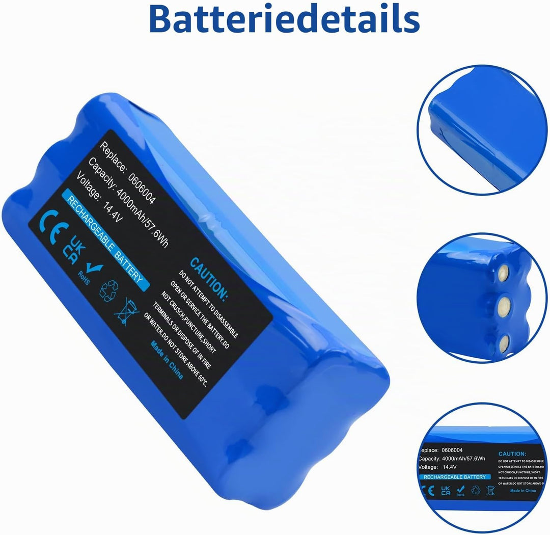14,4V 4000mAh NI-MH Ersatzakku für Dirt Devil Libero M606 M606-1 M606-2 M606-3 M606-4 Spider M607 M6