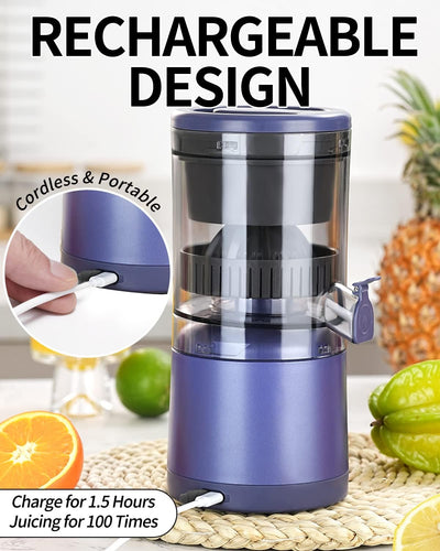 Zitronenpresse Elektrisch Organgenpresse Tragbare USB-Aufladung Juicer Entsafter für Orange, Zitrone