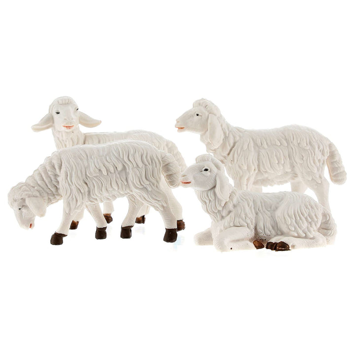 Holyart Weihnachtskrippen: Schafe für 12-cm-Krippe, Kunststoff, 4-teilig