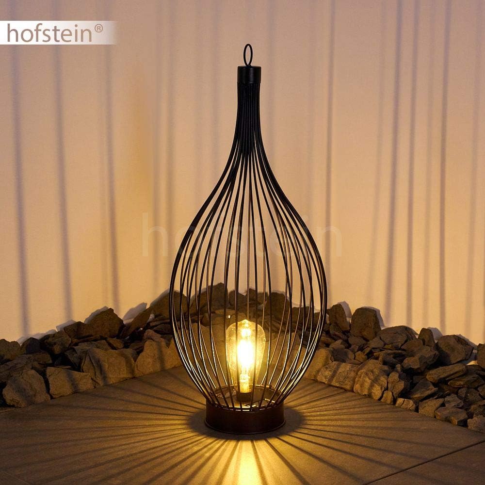 HOFSTEIN LED Solarleuchte Pasadena aus Metall in Schwarz, Aussenlampe mit An-/Ausschalter am Gehäuse