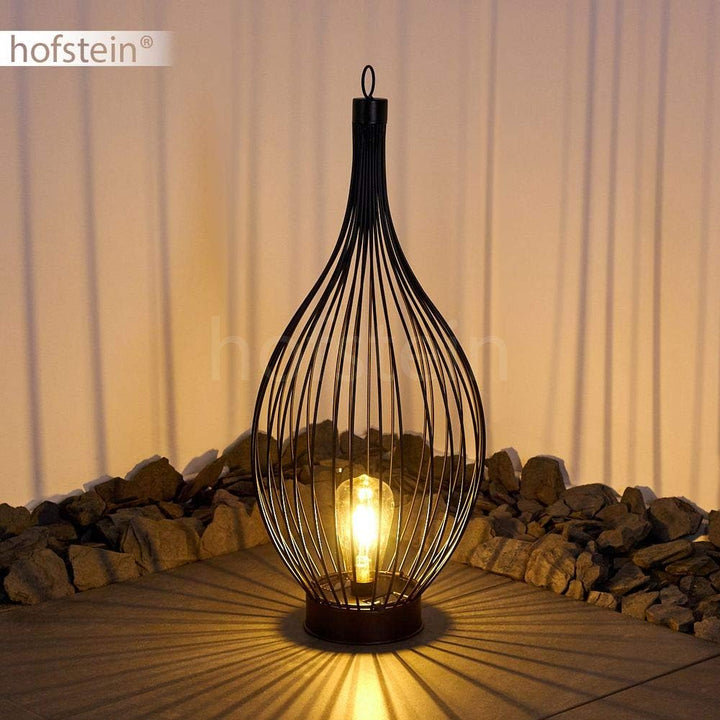 HOFSTEIN LED Solarleuchte Pasadena aus Metall in Schwarz, Aussenlampe mit An-/Ausschalter am Gehäuse
