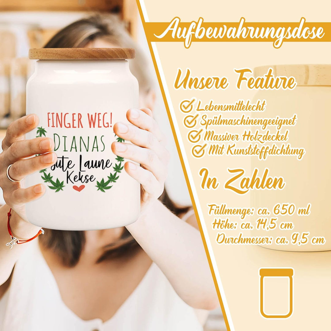 Print Royal Keksdose personalisiert für Gute Laune Kekse - Vorratsdose personalisiert mit Name - Ker
