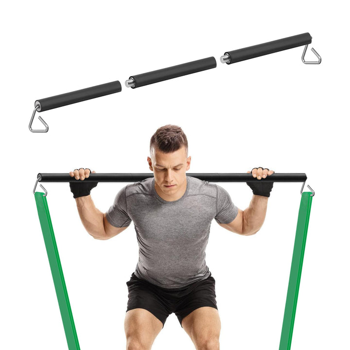 Prebene Resistance Band Bar, 26.4in or 39.4in, Workout Bar for Fitness, Portable Weightlifting Train