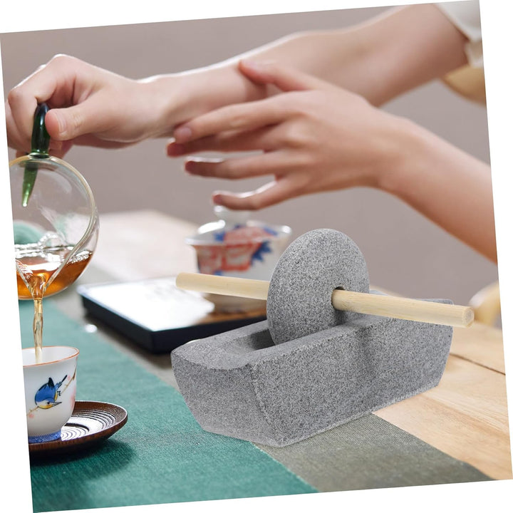 Ciieeo Manuelle Steinmühle Handdrehmühle Mit Steinmörser Kompakte Effiziente Kräuter Teemühle Tradit