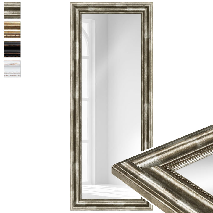 WANDStyle Spiegel Barock und Antik I Aussenmass: 40x100cm I Farbe: Silber I silberner Wandspiegel au