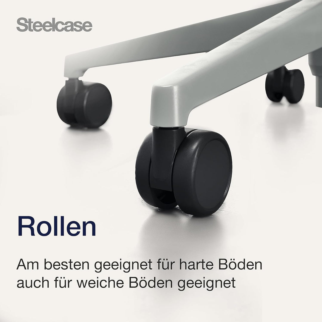 Steelcase Gesture Ergonomischer Bürostuhl mit 360° Armlehnen und 3D-Live Back Lumbalstütze Linse Lin