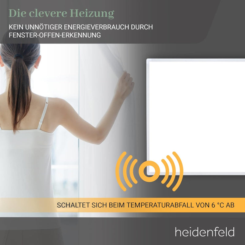 Heidenfeld Infrarotheizung HF-HP100-2 | 𝟭𝟬 𝐉𝐀𝐇𝐑𝐄 𝐆𝐀𝐑𝐀𝐍𝐓𝐈𝐄 - App Steuerung - 300-1000 Watt - Infrarot